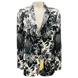 Stella Mc Cartney Blazer Frazier con Estampado Floral Negro / Gris / Blanco de Stella McCartney Multicolor