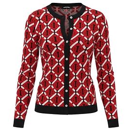 Ensemble de cardigan en tricot géométrique bleu marine / blanc / rouge et polo Dsquared2 Multicolore