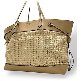 Bolsa tote de couro bege Jimmy Choo Bege