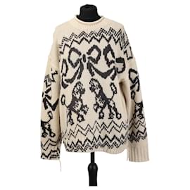 Acne Studios Poodle Jacquard Pullover Beige Wolle Beige
