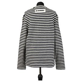 Pull Jil Sander en laine rayé bleu marine et crème Multicolore