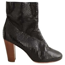 Botas de couro Michel Vivien pretas Preto