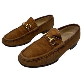 Vintage Gucci Suede Horsebit Loafer Brown Brown