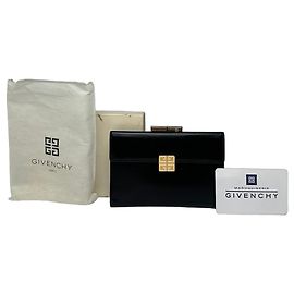 Vintage Givenchy Patent Leather Wallt Black Black