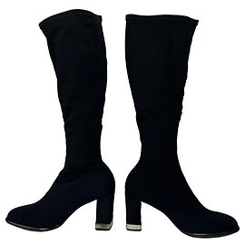 Bottes à talons synthétiques Fendi vintage noires EU37 Noir