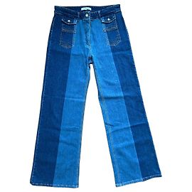Gerard Darel Anna flared two-tone jeans Blue Dark blue