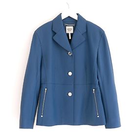 Hermès Hermes Equestrian Deerskin Leather Jacket Cerulean Blue Blue