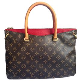 Bolsa Louis Vuitton Monogram Pallas Marrom Vermelho