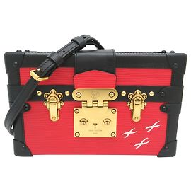 Borsa a Spalla Petite Malle Donna Louis Vuitton Nero Rosso