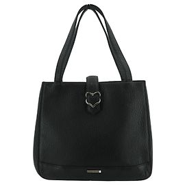 Yves Saint Laurent Sac à main en cuir noir vintage en forme de cœur Noir