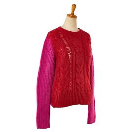 Alpaka-Wollpullover mit Moncler-Logo-Patch Pink Rot