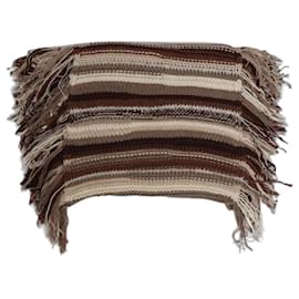 Chloé Sciarpa chunky marrone con frange Marrone