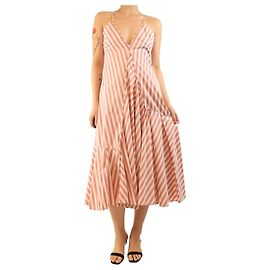 Jil Sander Vestido midi de algodón a rayas rosa - talla UK 10 Rosa