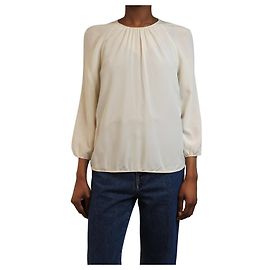 Prada Creme Seidencrepe-Bluse - Größe XS Roh