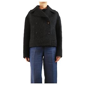 Dior Abrigo de lana gris oscuro - talla UK 14 Gris