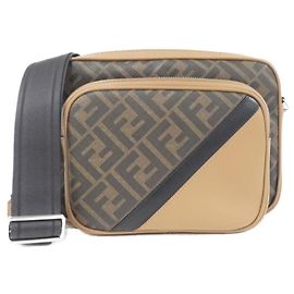 Fendi Coated Canvas Brown Shoulder Bags Brown