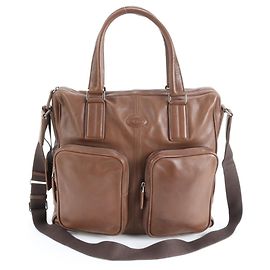 Tod's Leather Bag Briefcase Tote Shoulder for Men Brown