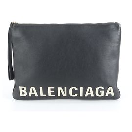 Pochette in pelle Balenciaga, nera, da uomo Nero