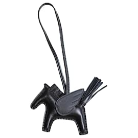 Charm Pegasus Hermès en cuir noir Noir