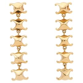 Céline Celine Triomphe Gold Stud Earrings Golden