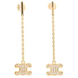 Céline Celine Trion Strass Ohrringe Golden