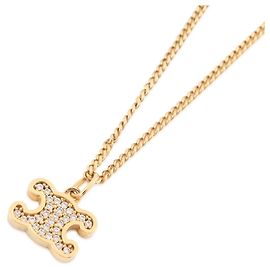 Céline Colar de strass dourado Celine Dourado