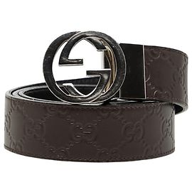 Cintura Reversibile Guccissima di Gucci Marrone
