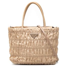 Bolsa Prada em tessuto gaufre bege Bege