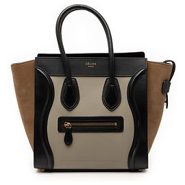 Céline Celine Borsa da Viaggio in Nubuck e Pelle di Vitello Tricolore Beige Altro
