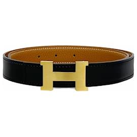 Hermès Constance Gürtel in Schwarz und Gold Schwarz Golden