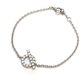 Hermès Pulseira charm em ouro branco 18K com diamantes Hermes Finesse Prata