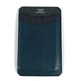 Hermès Hermes City 3CC Logo Business Card Holder Black Green Navy blue