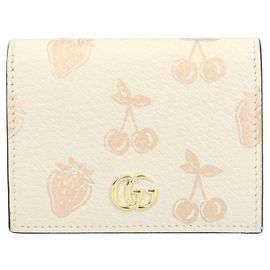 Gucci Fruit Print Double G Small Wallet White Cream