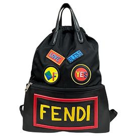 Fendi Logo Face Backpack Black Multiple colors