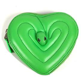 Bulgari Carteira de moedas em couro com logo Ambush em forma de coração Bvlgari Verde