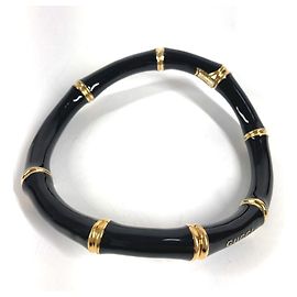 Colar choker com logo Bamboo Gucci 830377 Preto Dourado