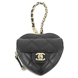 Charm de bolso Chanel AP4838 en cuero de cordero negro Negro