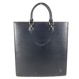 Louis Vuitton Epi Sac Plat Handbag Black