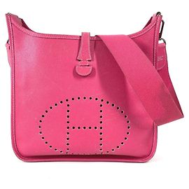 Bolsa Hermès Evelyne 1 PM em Rosa Tyrien Rosa