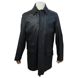 Hermès HERMES COAT 3/4 LEATHER JACKET IN CALF 48 M CASHMERE LINING Black