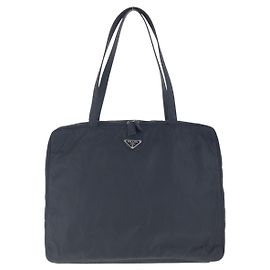 Prada Nylon Tessuto Logo Briefcase Black