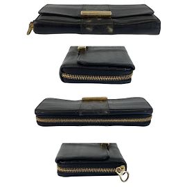 Chloé Chloe Black Leather Long Wallet Black