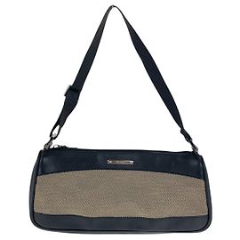 Pochette Accessorio in Pelle e Tela Gucci Nero
