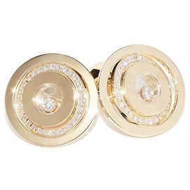 Orecchini Chopard K18YG Diamond Happy Spirit D'oro Metallico