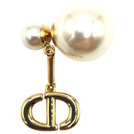 Orecchini in metallo con perle finte Dior D'oro Metallico