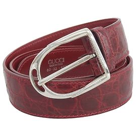 Cinturón de cuero de cocodrilo Gucci Roja