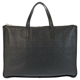 Loewe Leather Anagram Briefcase Black