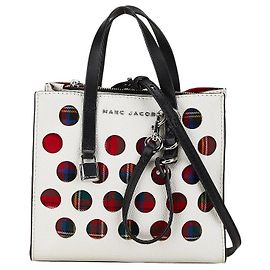MARC JACOBS Mini Grind Sac en Cuir 2en1 Blanc Rouge
