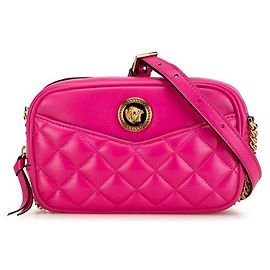 Borsa a spalla in pelle Medusa di Versace Rosa