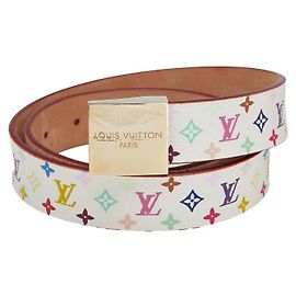 Louis Vuitton Monogram Multicolore Gürtel Weiß